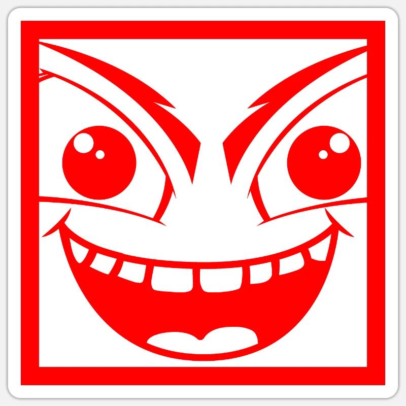 Mischievous monster with human face Sticker size S (10 x 10 cm)