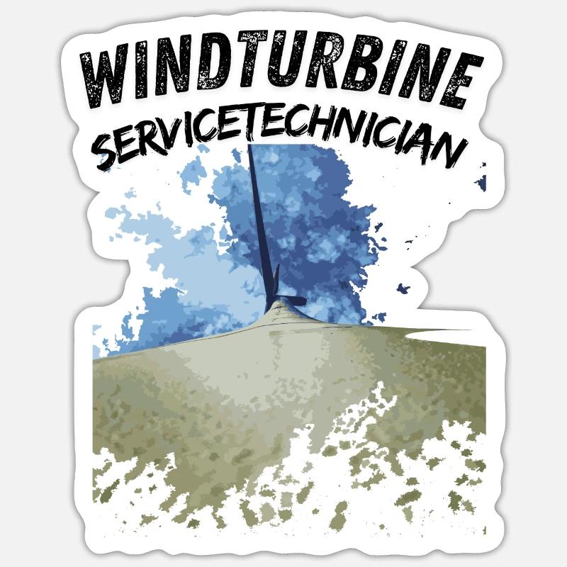 Technicien en éoliennes Sticker taille S (10 x 10 cm)