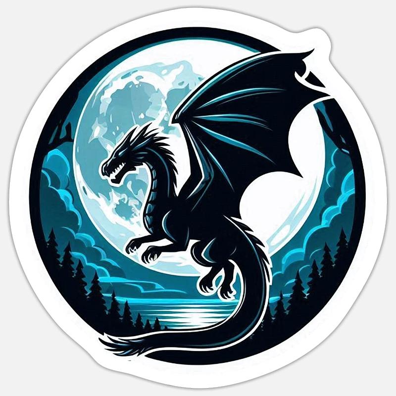 Lunar Dragon’s Flight - Sticker size S (10 x 10 cm) - white matte