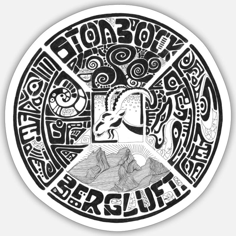 Bergluft Stoabock Steinbock Sticker Größe S (10 x 10 cm)