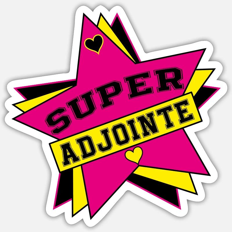 Super ADJOINTE - Sticker taille S (10 x 10 cm) - blanc mat