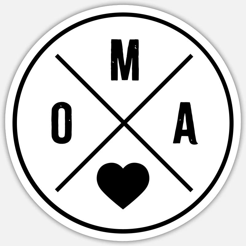 Grand-mère - Sticker taille S (10 x 10 cm) - blanc mat