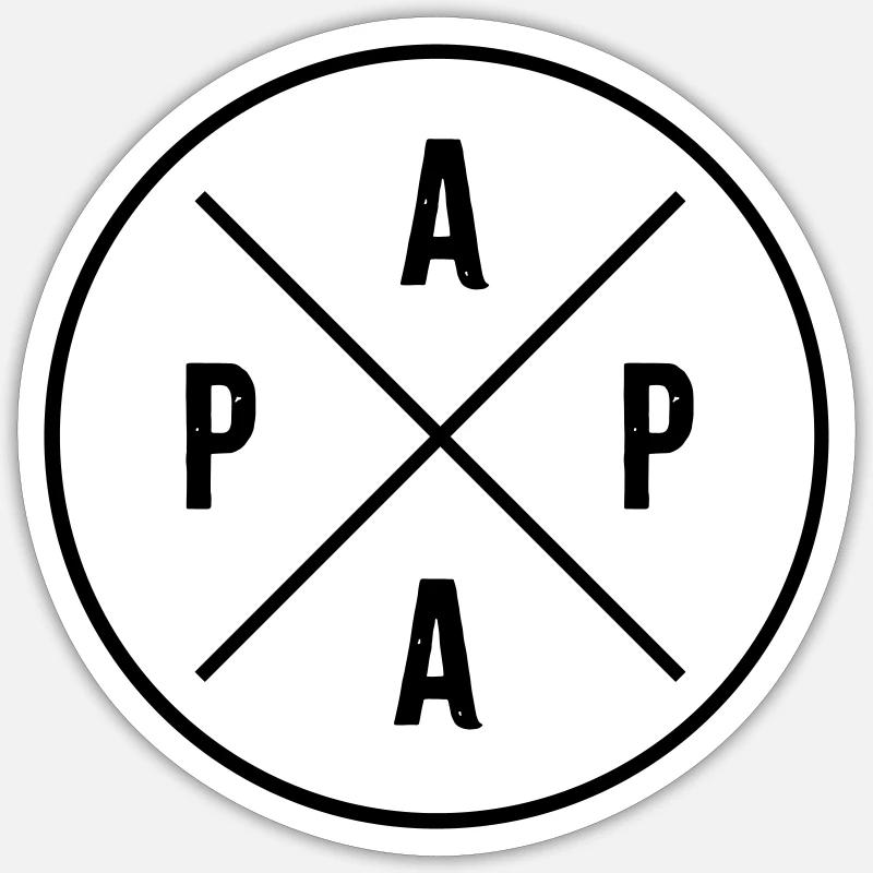 Papa - Sticker Größe S (10 x 10 cm) - Mattweiß