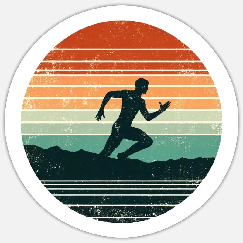 Sprinter Läufer Leichtathletik Sport - Sticker Größe S (10 x 10 cm) - Mattweiß