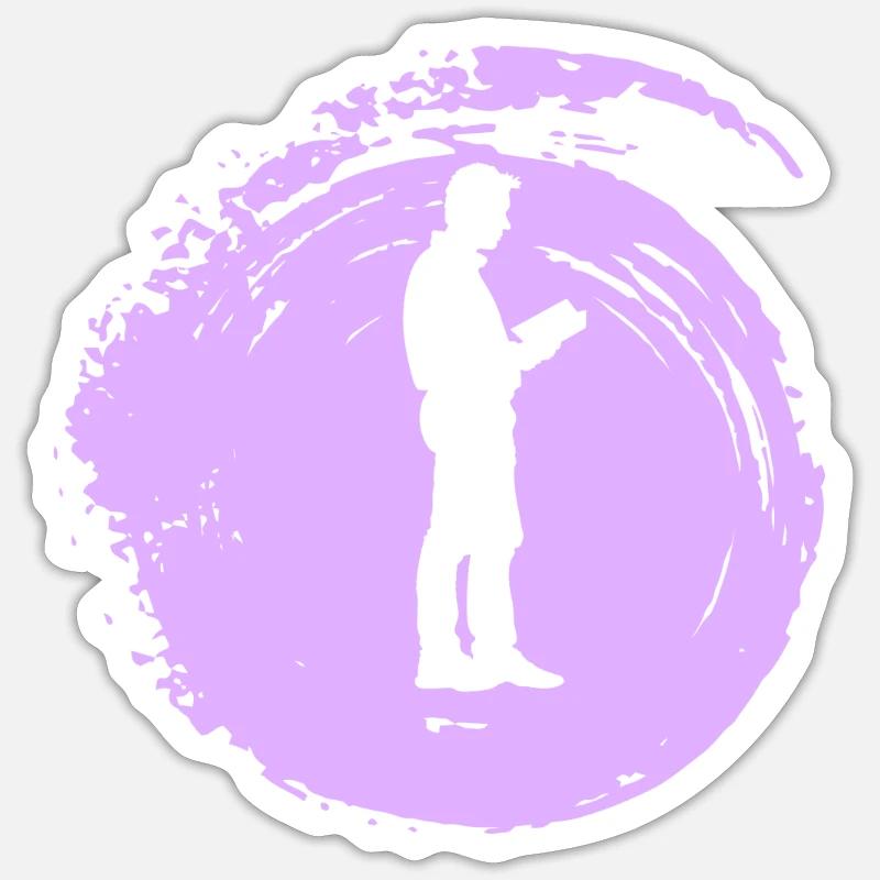 Book Reading Novel Sticker size S (10 x 10 cm)