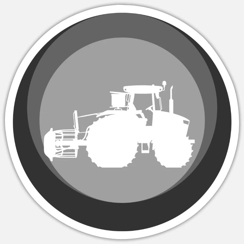 Maehdrescher Bauer - Sticker Größe S (10 x 10 cm) - Mattweiß