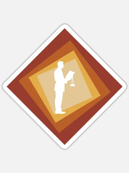Anwalt Behandlung Gericht - Sticker Größe S (10 x 10 cm) - Mattweiß