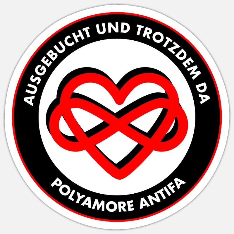Polyamorous Antifa : Complet et toujours là ! Sticker taille S (10 x 10 cm)