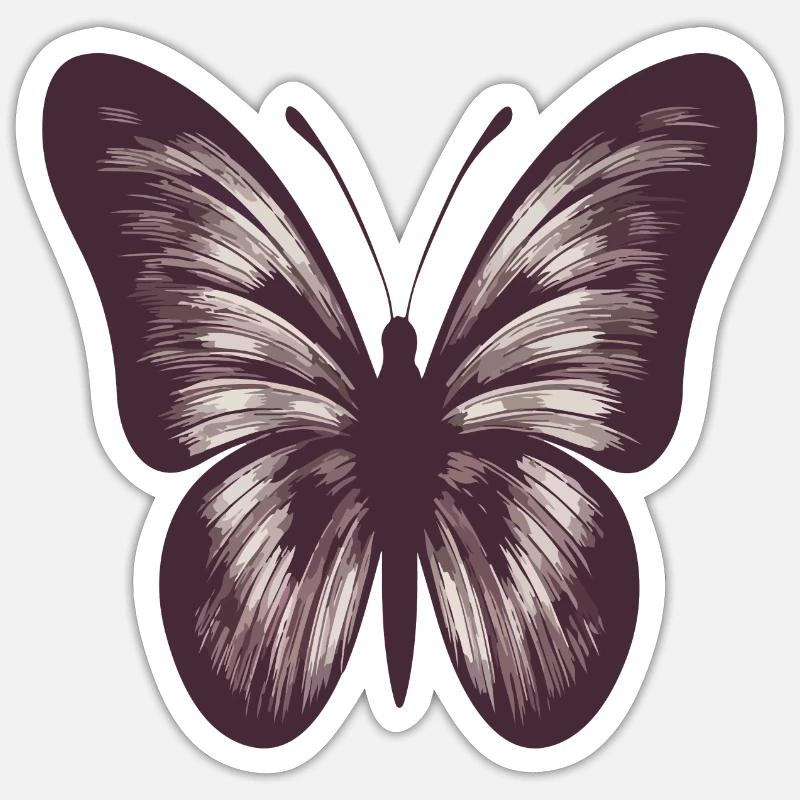 Papillon - Sticker taille S (10 x 10 cm) - blanc mat