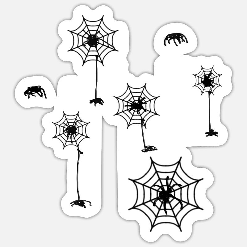 Spider web, spider, webs, illustration Sticker size S (10 x 10 cm)