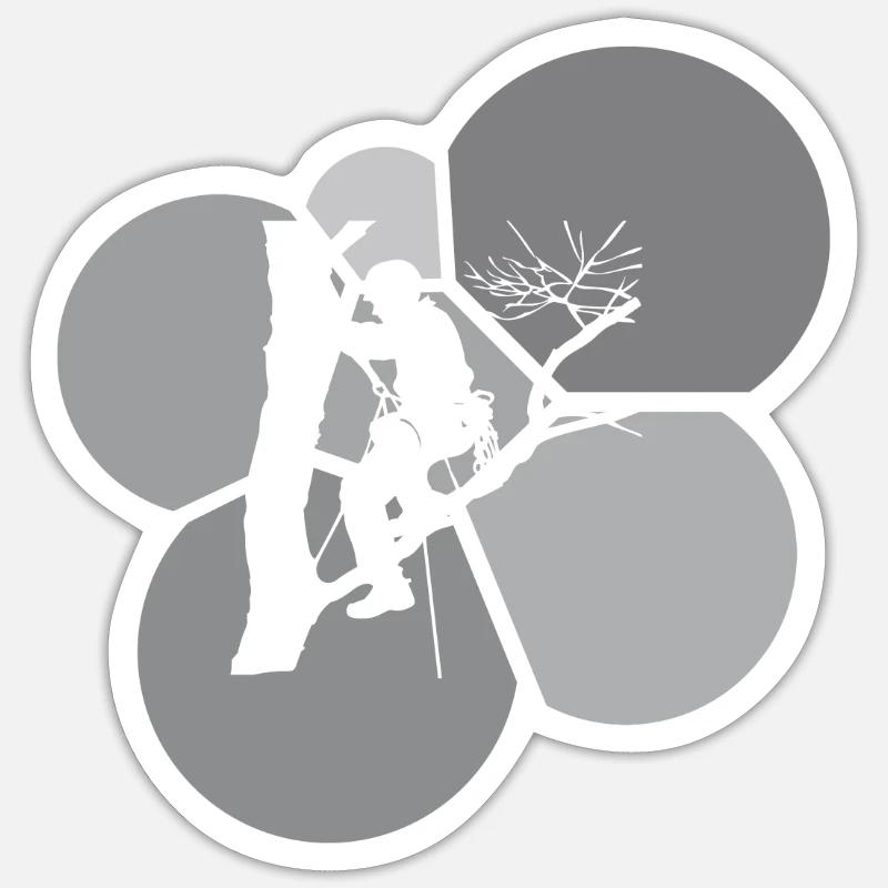 Climbing Tree climbing - Sticker size S (10 x 10 cm) - white matte