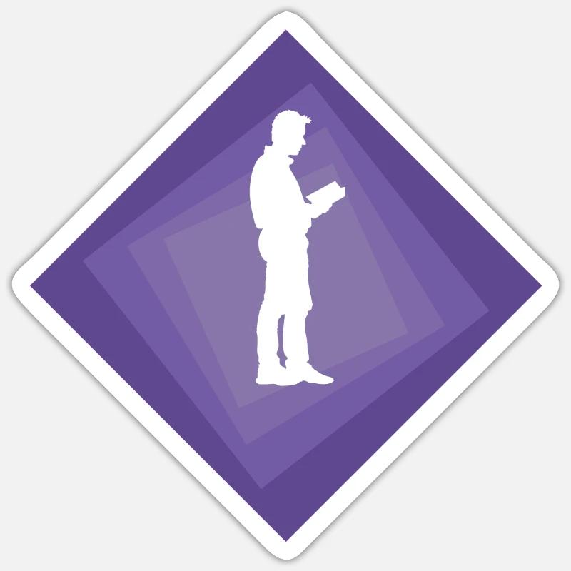Éducation à la lecture - Sticker taille S (10 x 10 cm) - blanc mat