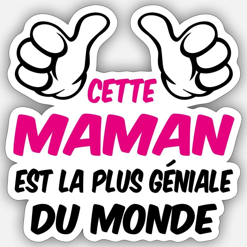 MEILLEURE MAMAN - Sticker taille S (10 x 10 cm) - blanc mat