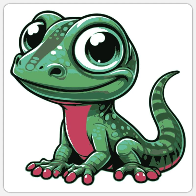 Lézard - Sticker taille S (10 x 10 cm) - blanc mat