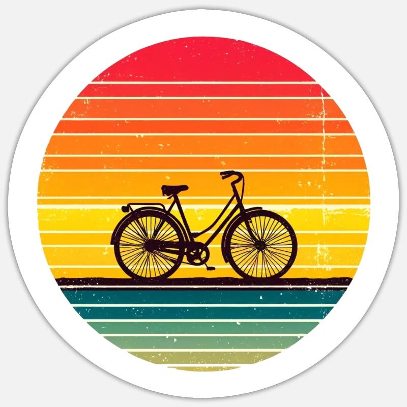 Bicyclette - Sticker taille S (10 x 10 cm) - blanc mat