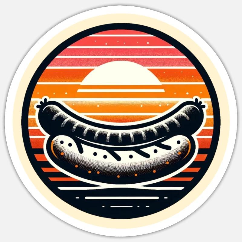 Bratwurst - Sticker taille S (10 x 10 cm) - blanc mat