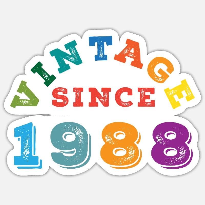 Millésime 1988 - Sticker taille S (10 x 10 cm) - blanc mat