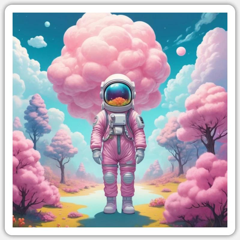 Spaceman - Sticker size S (10 x 10 cm) - white matte