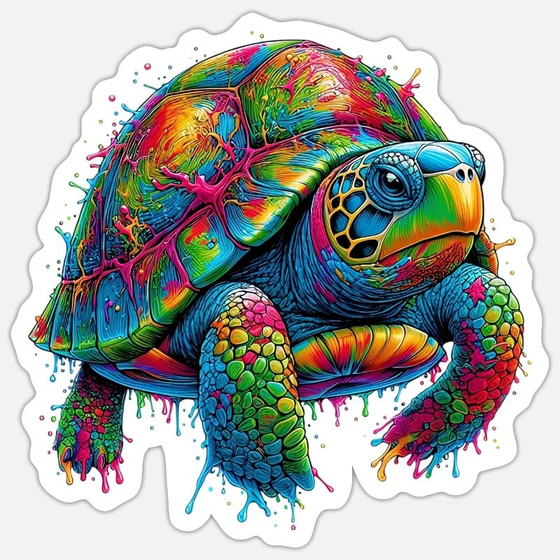 Tortue - Sticker taille S (10 x 10 cm) - blanc mat