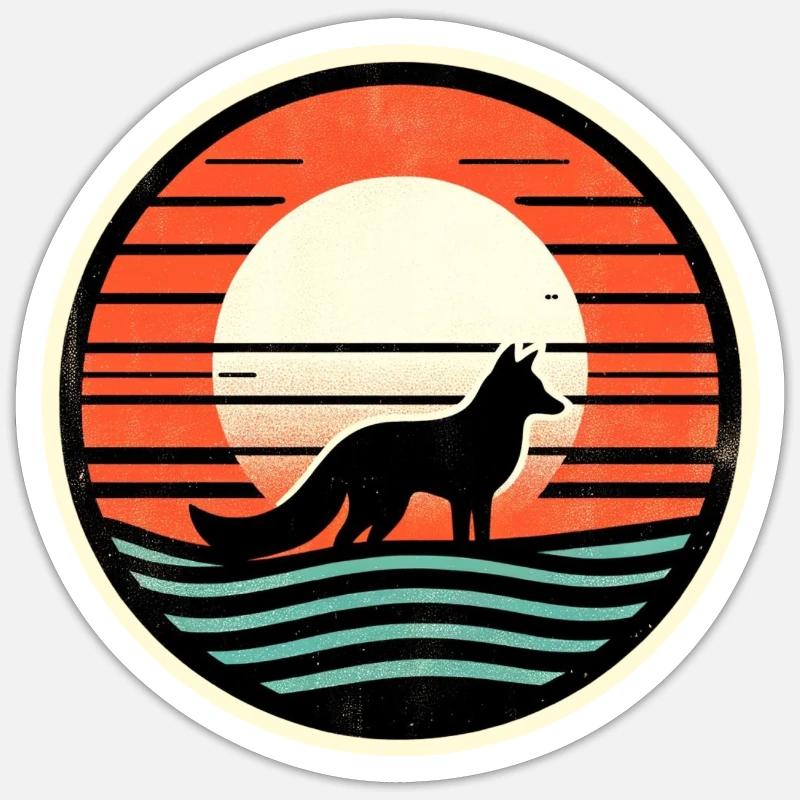 Renard - Sticker taille S (10 x 10 cm) - blanc mat