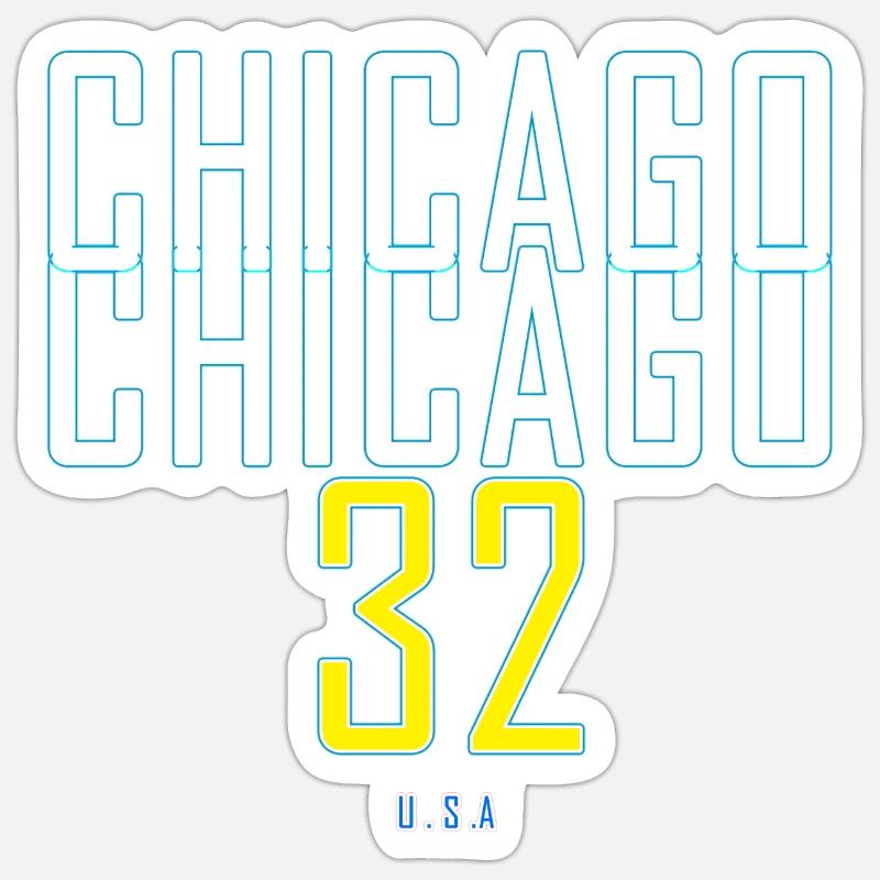 CHICAGO 32 ÉTATS-UNIS - Sticker taille S (10 x 10 cm) - blanc mat