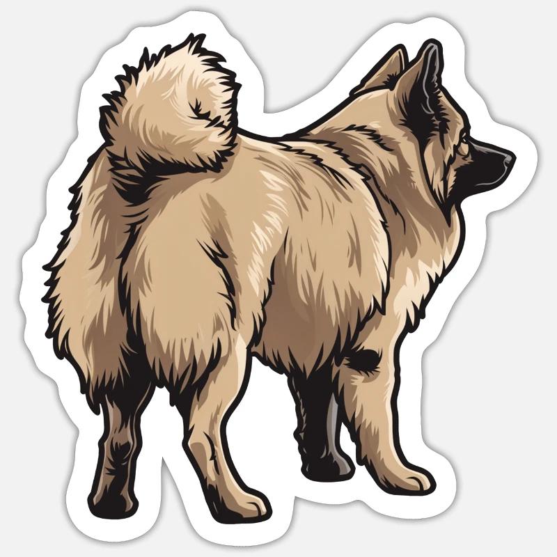 Eurasier Hund - Sticker Größe S (10 x 10 cm) - Mattweiß