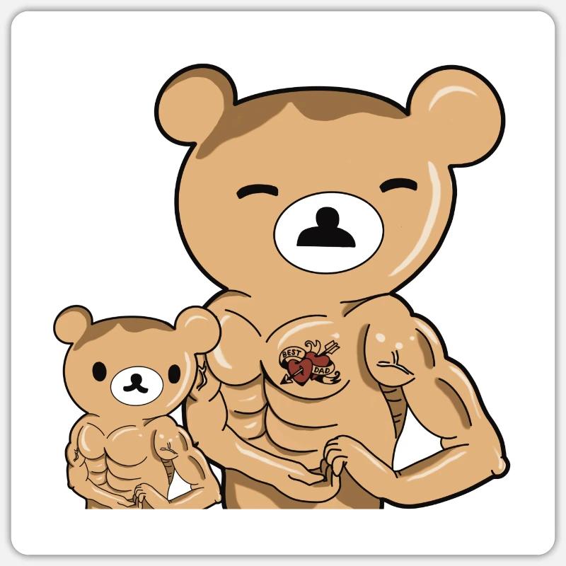 Strong dad Sticker taille S (10 x 10 cm)