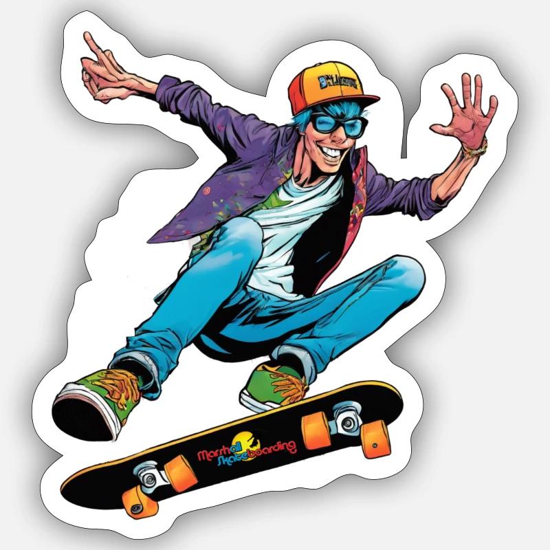 Skaterboy2 - Sticker size S (10 x 10 cm) - white matte
