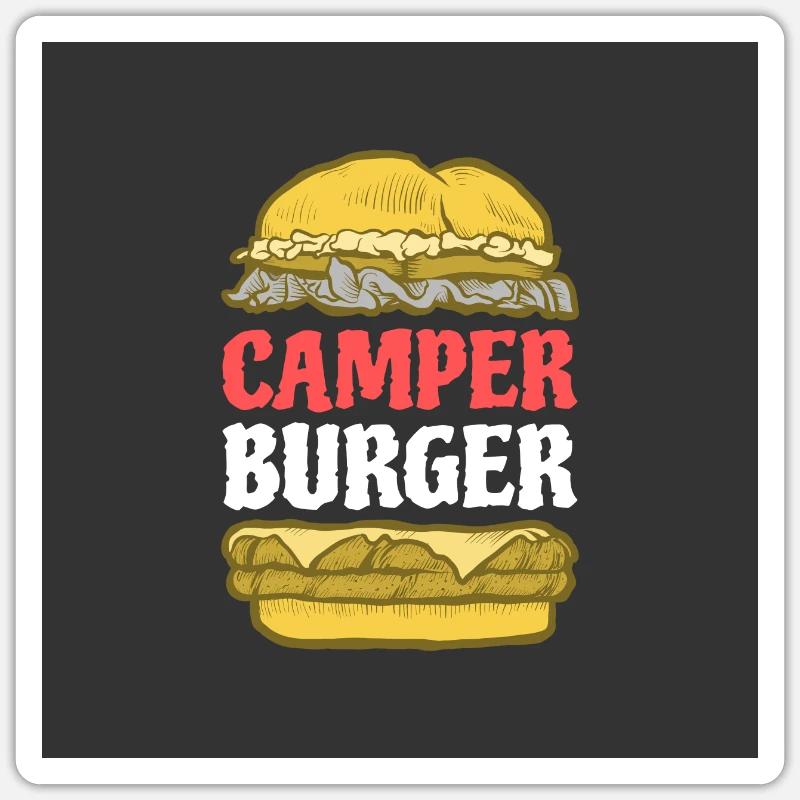 CAMPER BURGER - Sticker size S (10 x 10 cm) - white matte