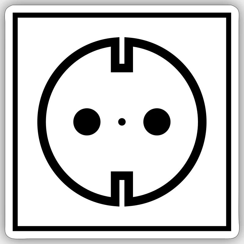 Electricity socket Sticker size S (10 x 10 cm)