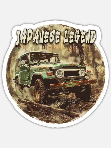 Toyo Land Cruiser Japanese Legend 4x4 Bestseller - Sticker Größe S (10 x 10 cm) - Mattweiß