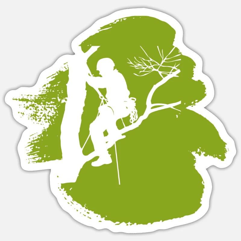 Tree climbing crampons - Sticker size S (10 x 10 cm) - white matte