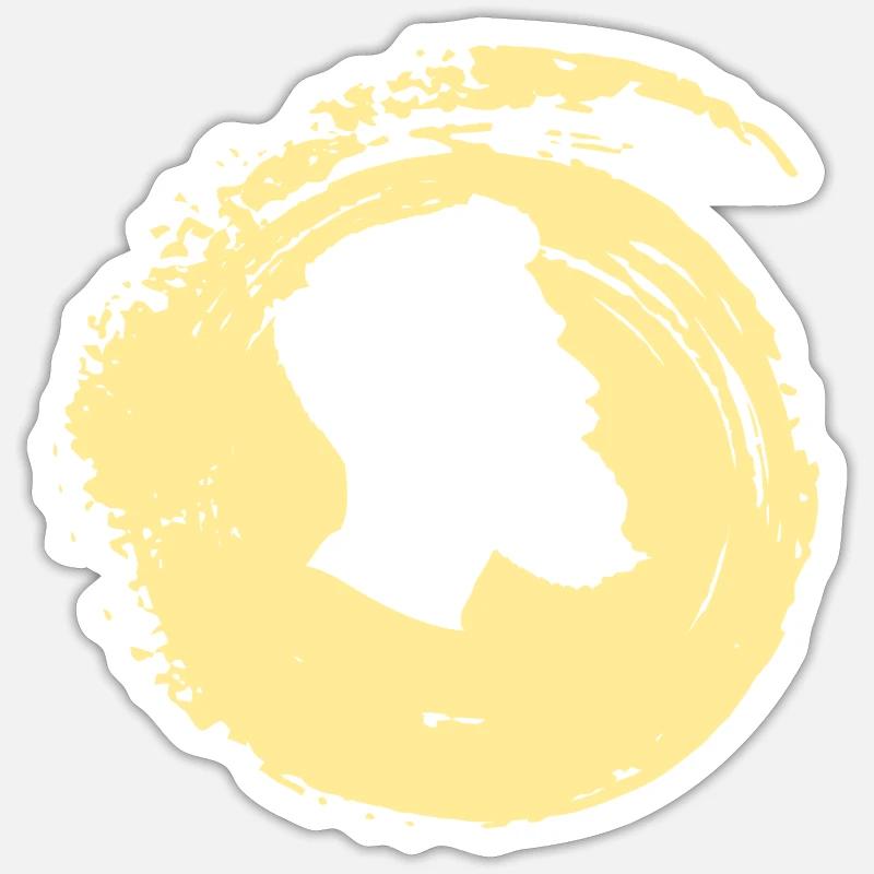 Bart Schnurrbart Gesichtsbehaarung - Sticker Größe S (10 x 10 cm) - Mattweiß
