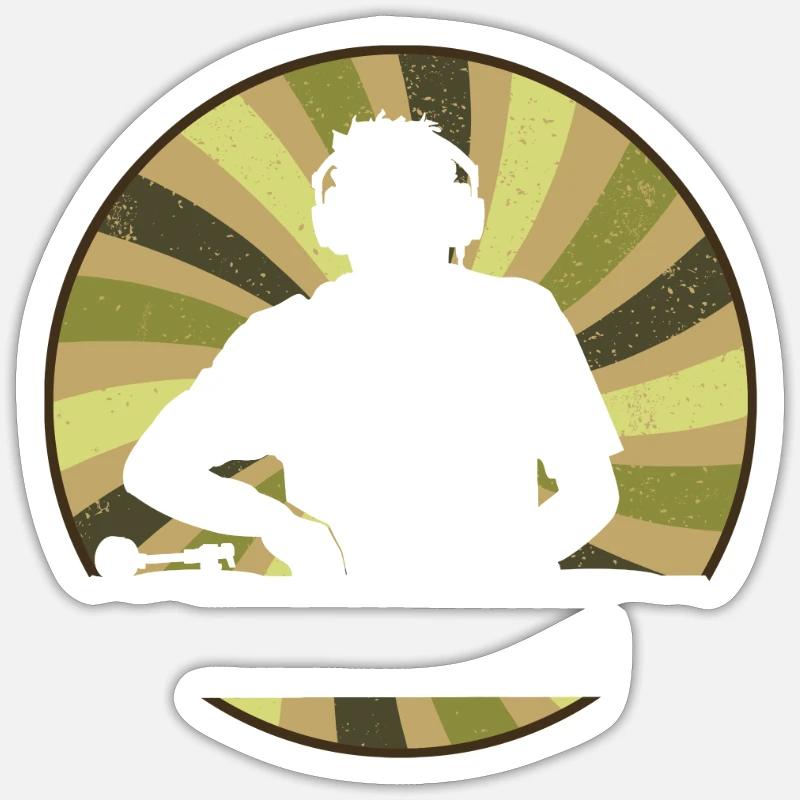 DJ Techno - Sticker size S (10 x 10 cm) - white matte