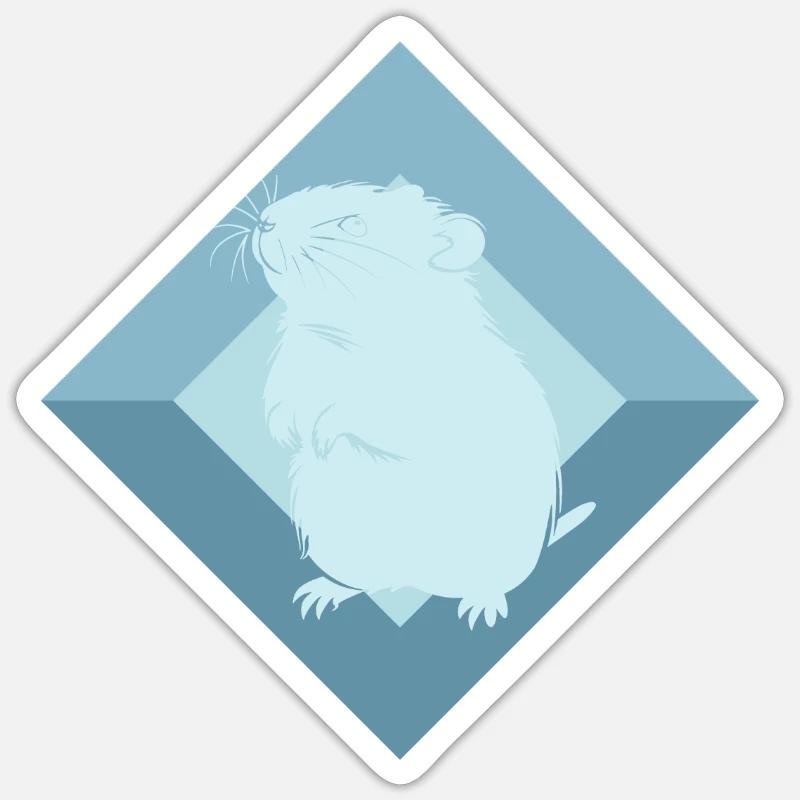 Hamster Rodent Guinea - Sticker size S (10 x 10 cm) - white matte