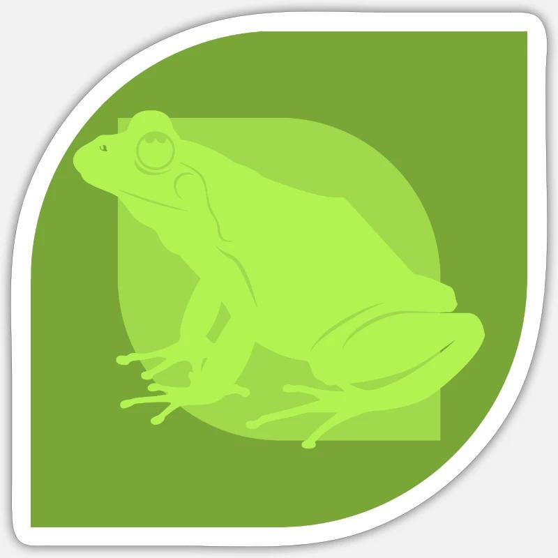 Grenouille Quark Amphibien - Sticker taille S (10 x 10 cm) - blanc mat