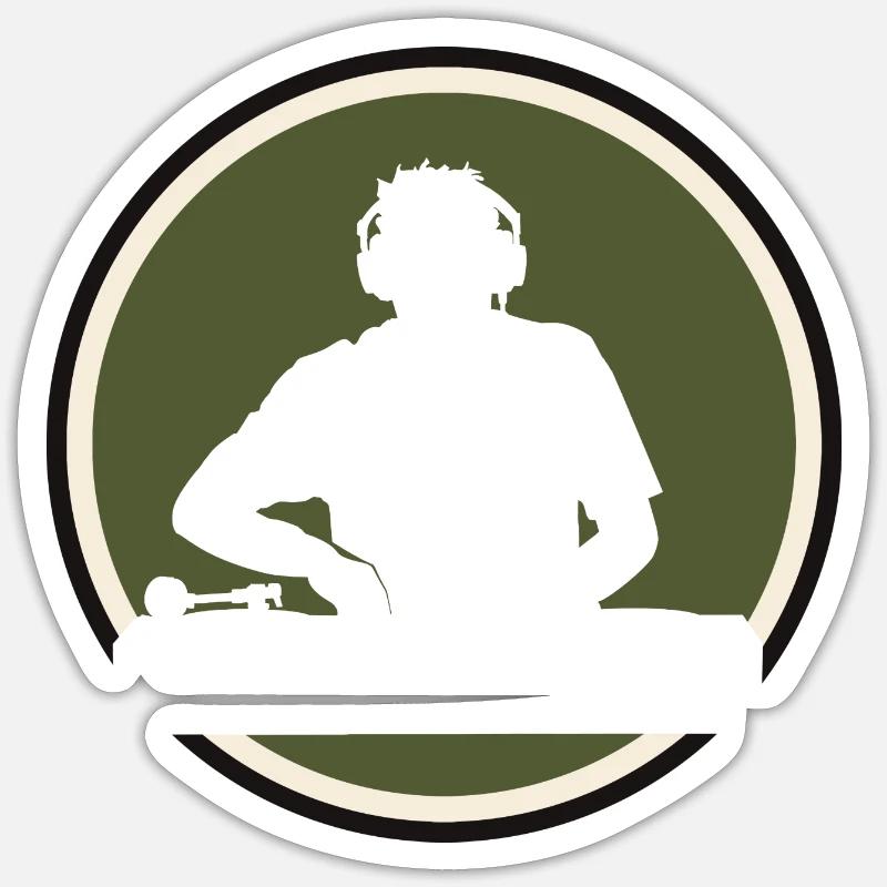 DJ Electro - Sticker taille S (10 x 10 cm) - blanc mat
