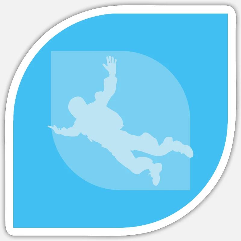 Parachutisme en parapente - Sticker taille S (10 x 10 cm) - blanc mat