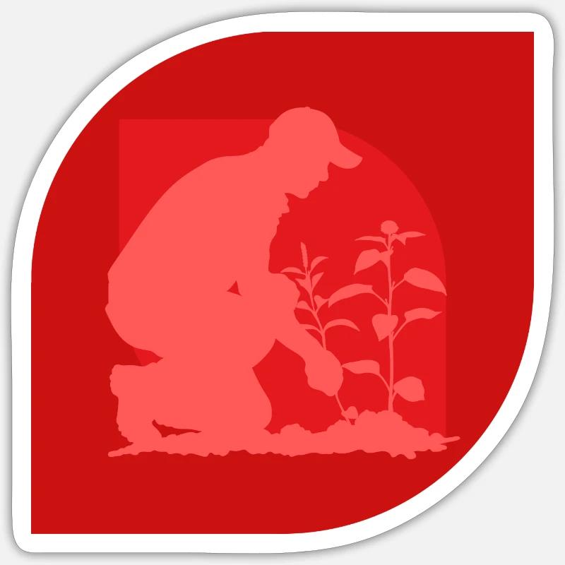 Gartenarbeit Gärtner Gärtnern - Sticker Größe S (10 x 10 cm) - Mattweiß