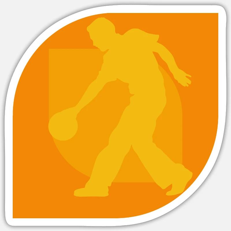 Quilleur de bowling - Sticker taille S (10 x 10 cm) - blanc mat