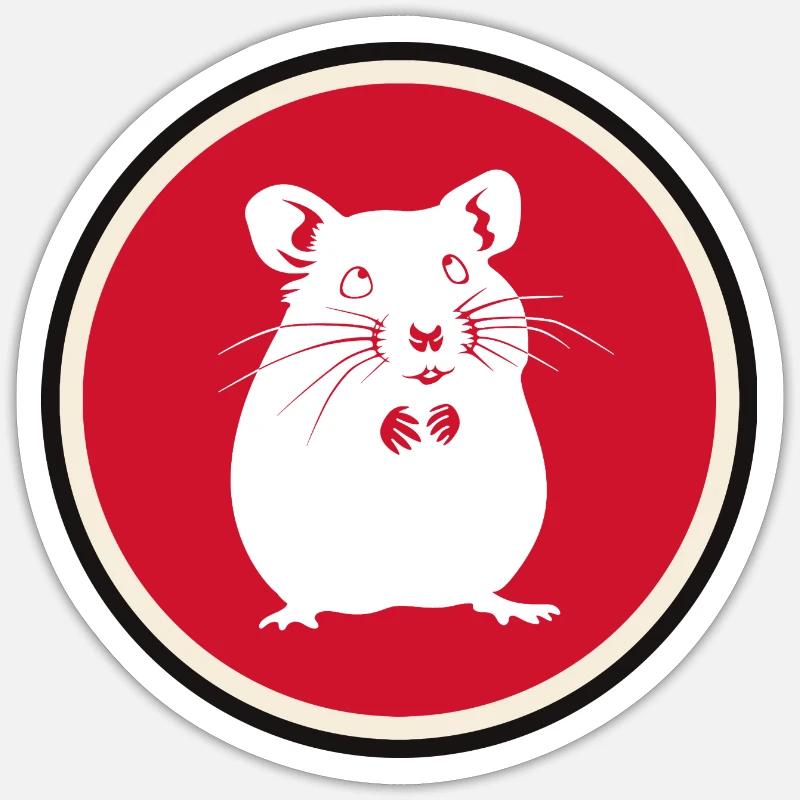 Nagetier Maus - Sticker Größe S (10 x 10 cm) - Mattweiß