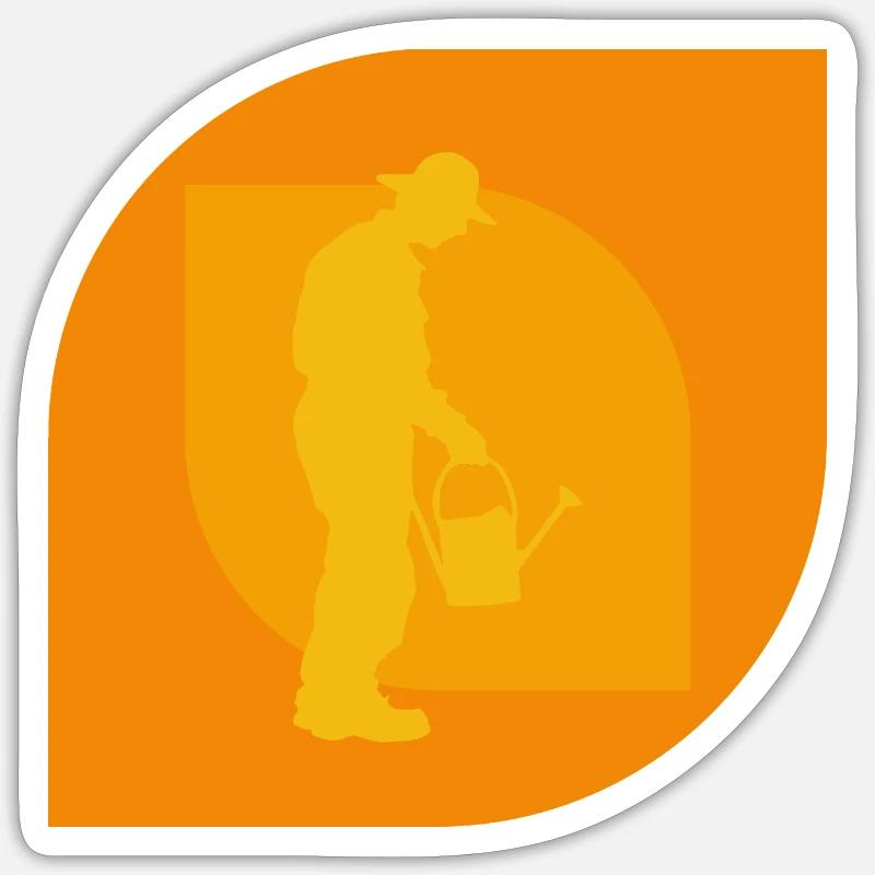 Gartenarbeit Gärtner - Sticker Größe S (10 x 10 cm) - Mattweiß