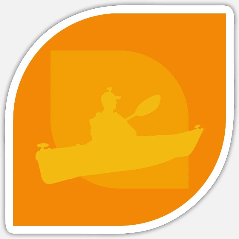 Kayak Canoë Eau vive Sticker taille S (10 x 10 cm)