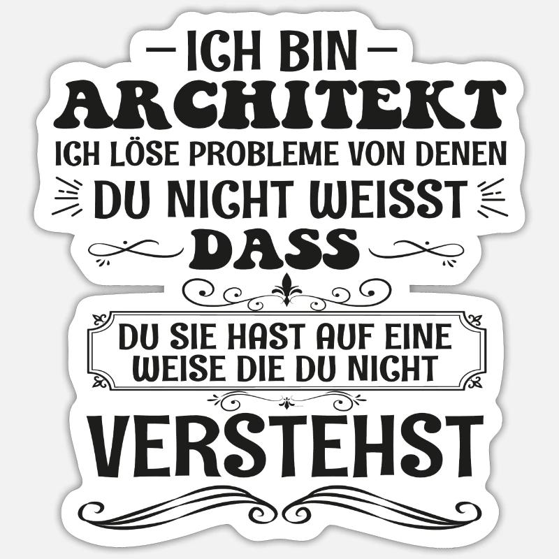 Drôle d’architecte disant Builder Profession Gift Sticker taille S (10 x 10 cm)