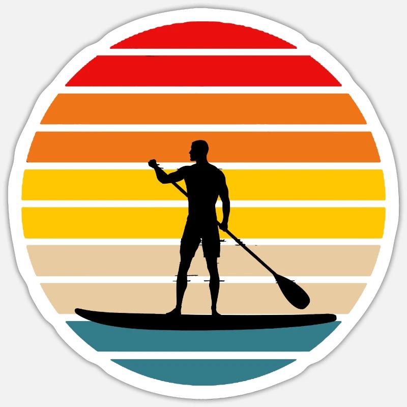 Standup Paddle 4 - Sticker Größe S (10 x 10 cm) - Mattweiß