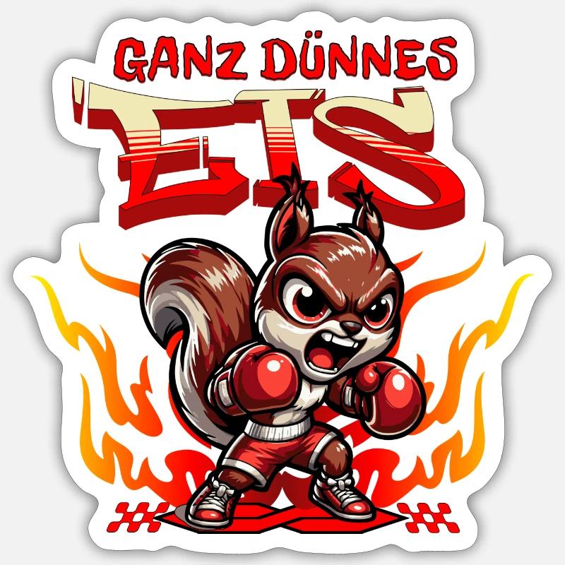 Dünnes Eis Eichhörnchen - Sticker Größe S (10 x 10 cm) - Mattweiß