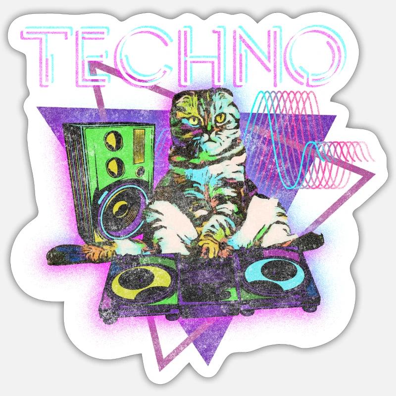 Techno Electro Party Techno Fan Sticker size S (10 x 10 cm)
