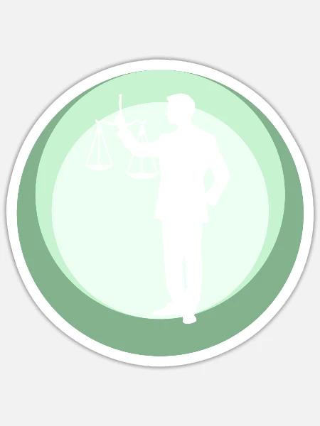Gericht Behandlung Versicherung - Sticker Größe S (10 x 10 cm) - Mattweiß