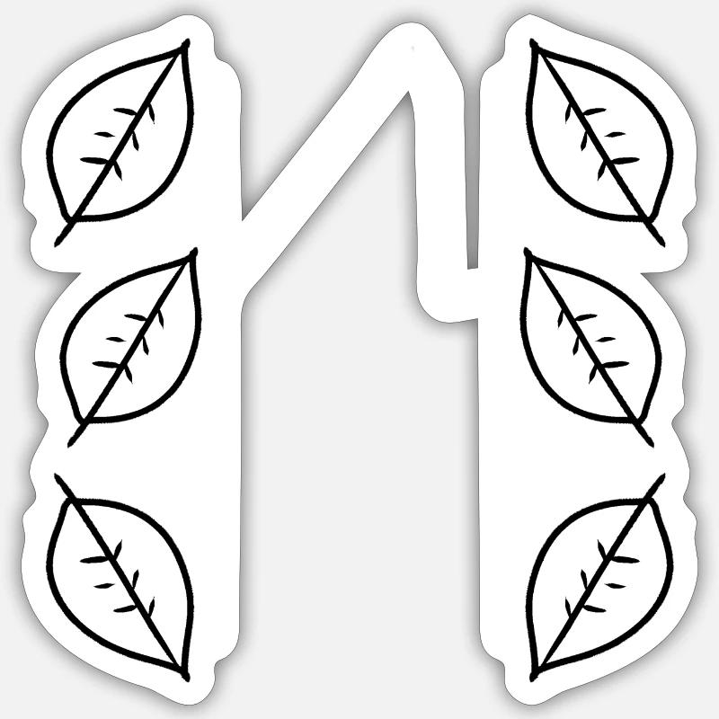 Pattern Leaf Leaves Frame Nature Sticker size S (10 x 10 cm)