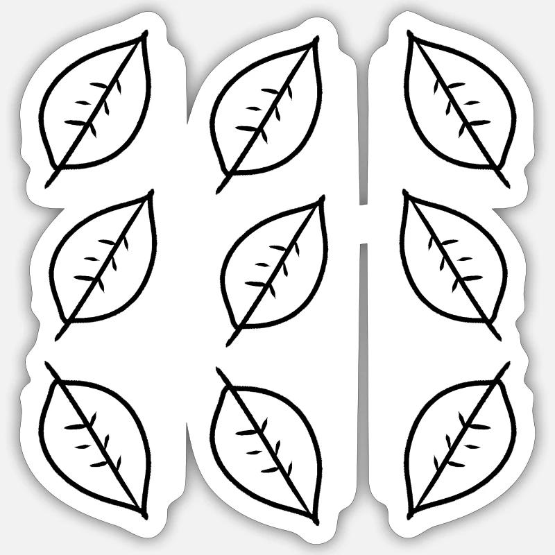 Pattern Leaf Leaves Frame Shape Nature Sticker size S (10 x 10 cm)